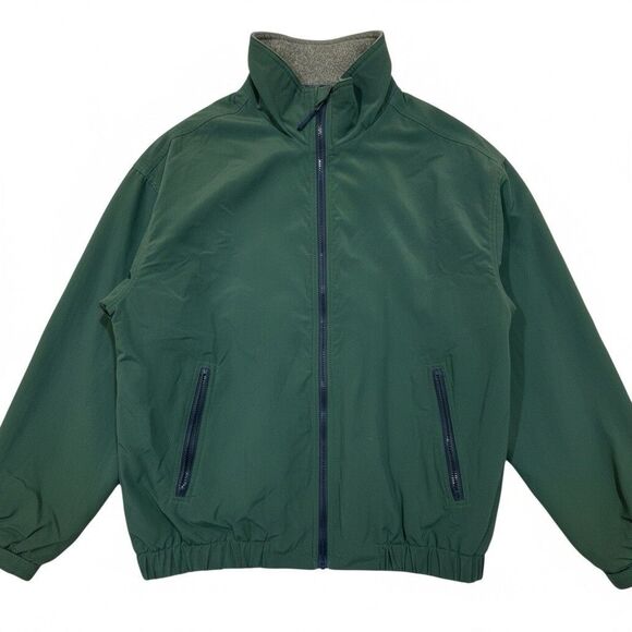 Vintage Eddie Bauer Polartec Lined Nylon Jacket XL Forest/Hunter Green - Picture 1 of 16